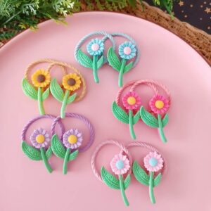 Renkli Ayçiçeği Figürlü Lastik Toka