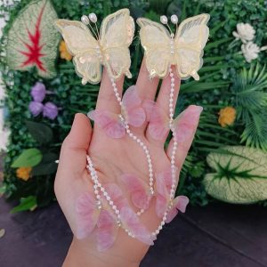 İnci Sarkıtlı Kelebek Pens Toka