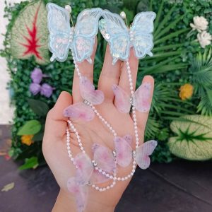 İnci Sarkıtlı Kelebek Pens Toka