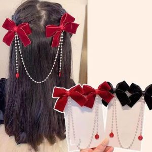 İnci Sarkıtlı Kurdele Pens Toka