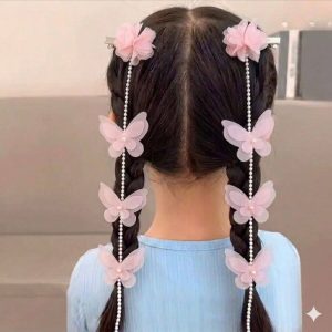 İnci Sarkıtlı Kelebek Pens Toka