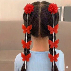 İnci Sarkıtlı Kelebek Pens Toka