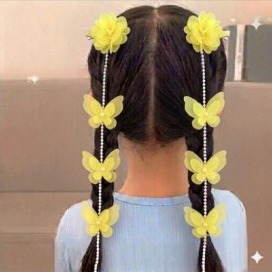 İnci Sarkıtlı Kelebek Toka